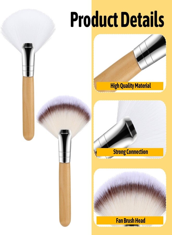 ValueBargain 4PCS Fluffy Fan Brush Facials, Facial Fan Brushes Esthetician Fluffy, Suitable for Highlighting and Blush Application, Professional Esthetician Tools with Soft Bristles - Image 3